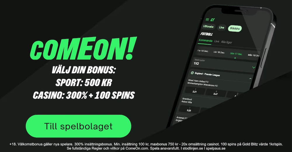 ComeOn Casino freespins utan omsättningskrav